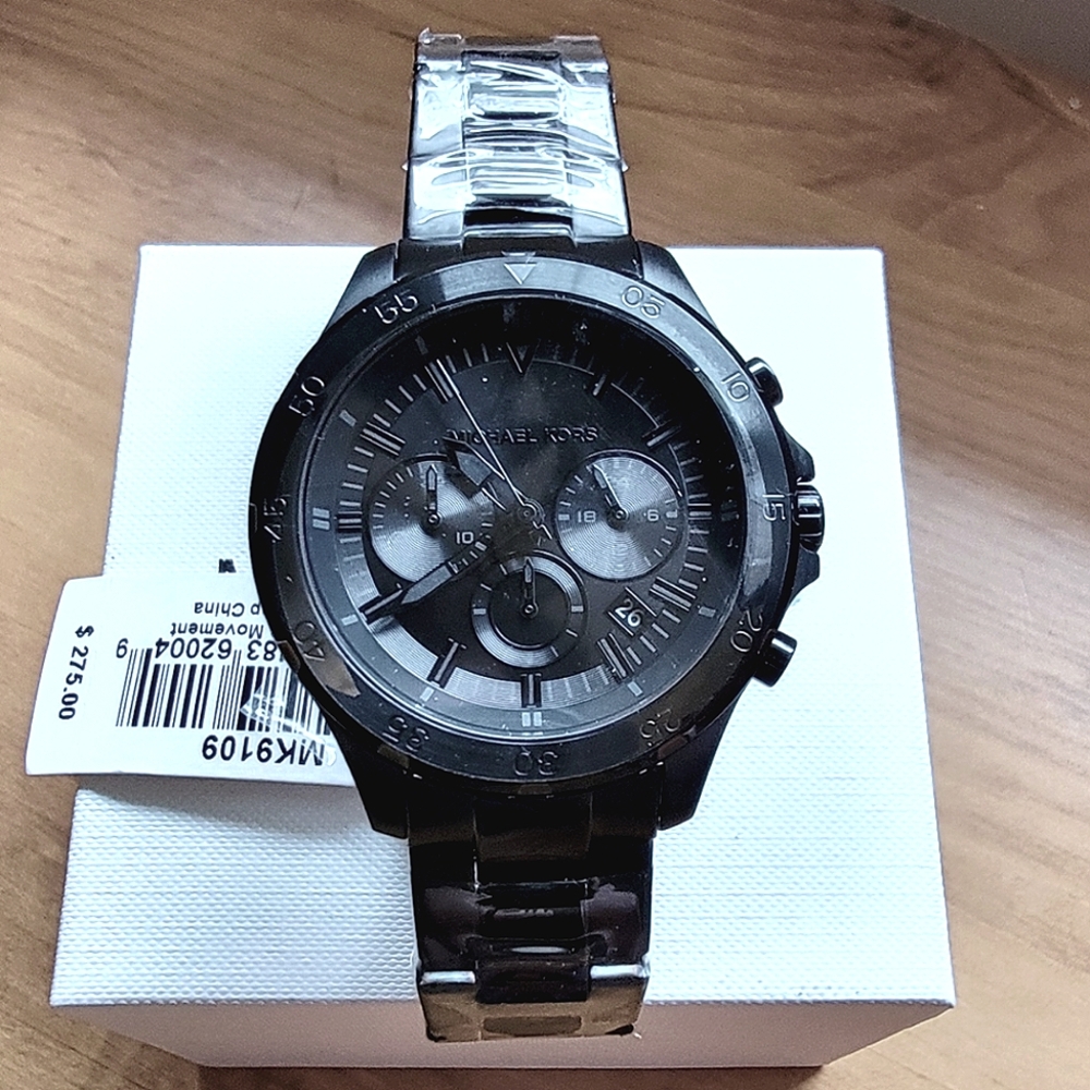 Michael Kors Black and Silver Chronograph Watch